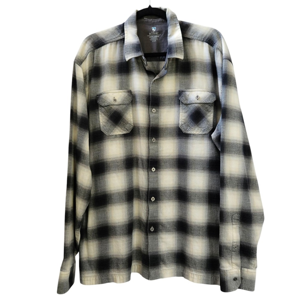 KUHL Shirt Mens Dillingr Flannel sz XXXL Plaid Long Sleeve Button Outdoor Hiking